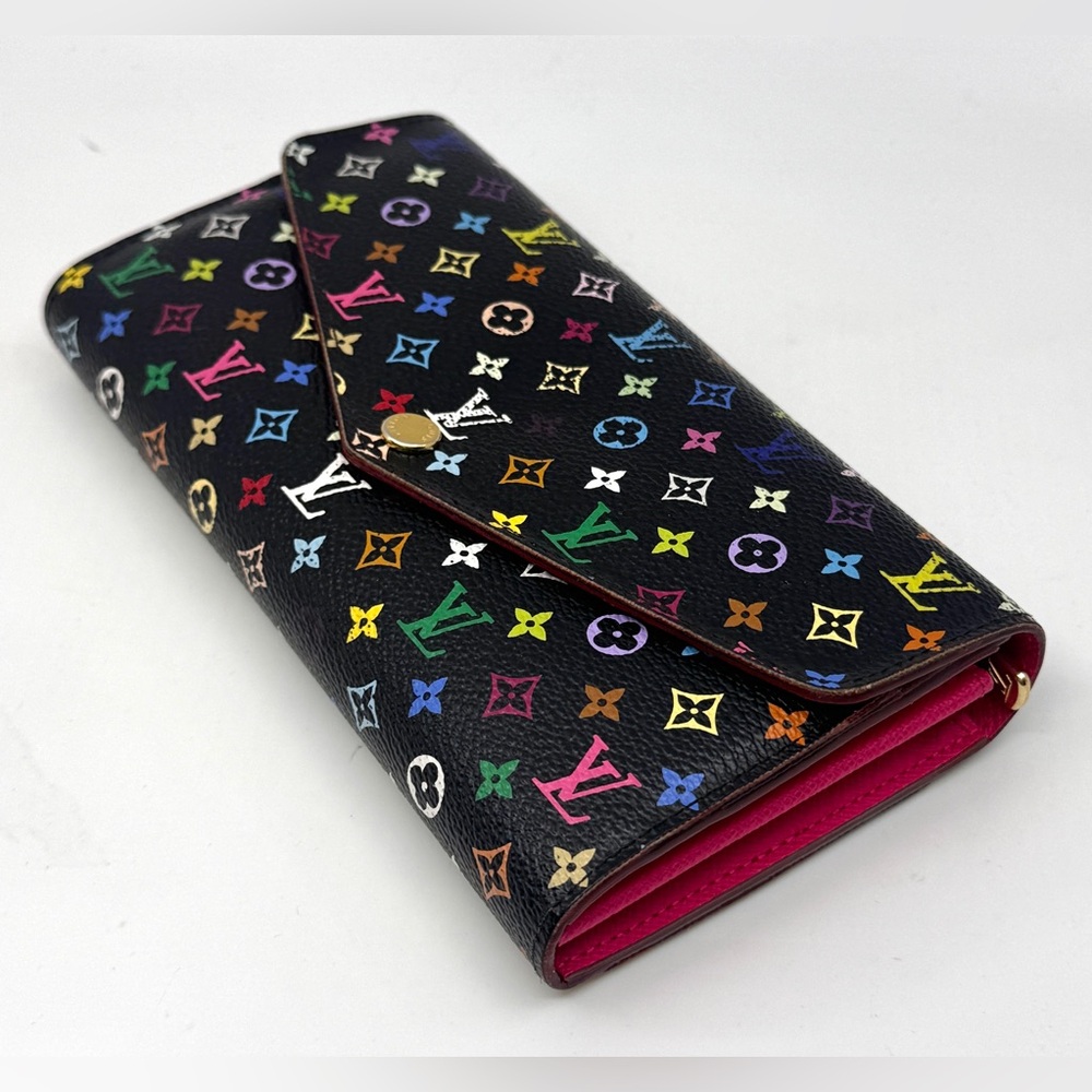 Authentic Louis Vuitton Monogram Multicolor Porte Feuille Sala Wallet M60668 - Picture 4 of 13